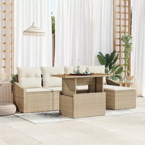 Kerti Kanapé Szett 6 db Beige és krém