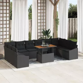 Kert étkező szett 11 pcs Fekete és Barna 100 x 55 x 73 cm
