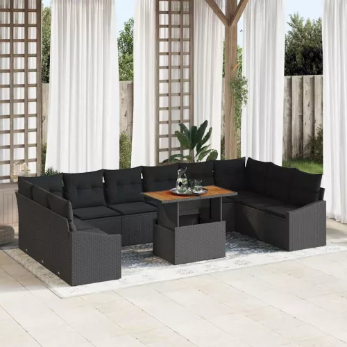 Kert étkező szett 11 pcs Fekete és Barna 100 x 55 x 73 cm