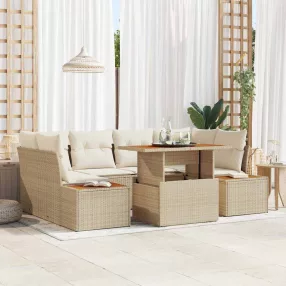 Kerti Kanapé Szett 9 db Beige és krém