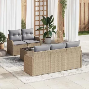   vidaXL Kerti Kanapé Szett párnával tárolóval 6 pcs Barna és szürke