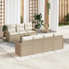   Kerti Kanapé Szett párnával tárolóval 8 pcs Beige és krém