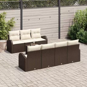   Kerti Kanapé Szett párnával 8 pcs Barna, Krém 55 x 55 x 37 cm