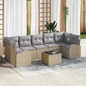  vidaXL Kerti Kanapé Szett 8 pcs Barna és szürke 289 x 124 x 69 cm