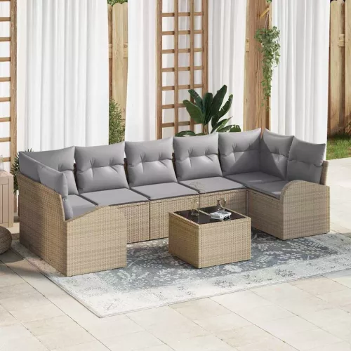 vidaXL Kerti Kanapé Szett 8 pcs Barna és szürke 289 x 124 x 69 cm