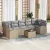vidaXL Kerti Kanapé Szett 8 pcs Barna és szürke 289 x 124 x 69 cm
