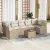 vidaXL Kerti Kanapé Szett 8 pcs Beige és krém 289 x 124 x 69 cm