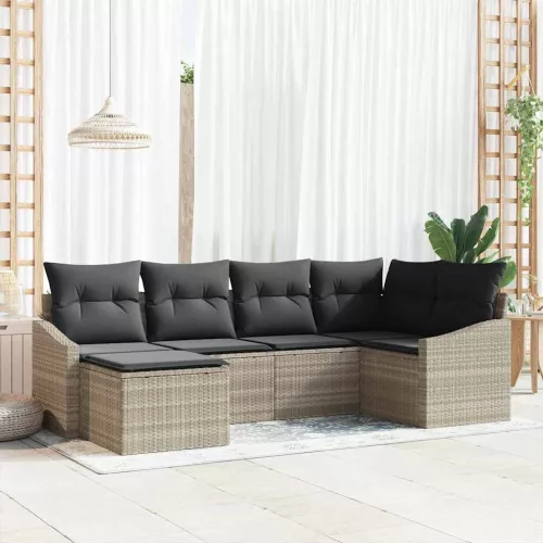 Kert étkező szett párnával tárolóval 6 pcs Világosszürke