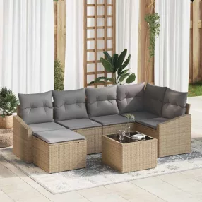 Kert étkező szett 7 db Beige és Világosszürke