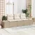 Kerti Kanapé Szett tárolóval 3 pcs Beige és krém polirattan