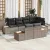 Kerti Kanapé Szett párnával tárolóval 7 pcs Szürke Polyrattan
