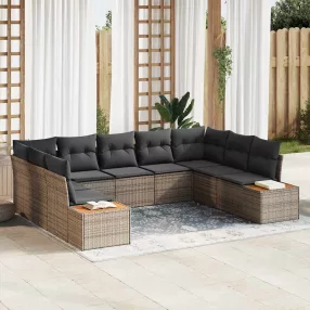   Kerti Kanapé Szett párnával tárolóval 5 pcs Szürke Polyrattan