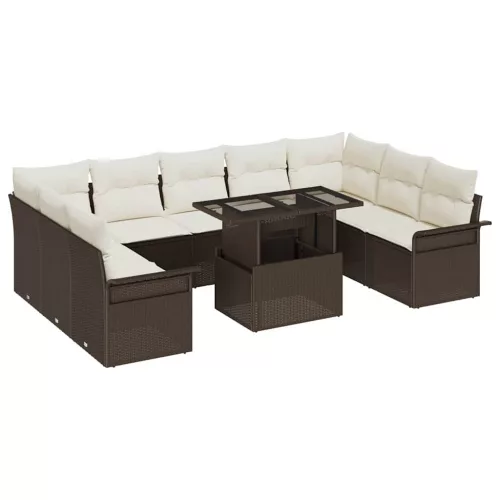 Kerti Kanapé Szett 10 pcs Barna 100 x 55 x 73 cm Poli rattan