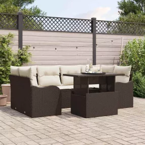   vidaXL Kerti Kanapé Szett 7 pcs Barna 234 x 122,5 x 85 cm Poly Rattan