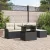 Kerti Kanapé Szett 6 db Fekete [Szintetikus]: Polyrattan