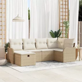   Kerti Kanapé Szett 6 db 6-Ülőhelyek száma Beige és krém