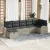 Kanapé Szett párnával tárolóval Világosszürke polirattan