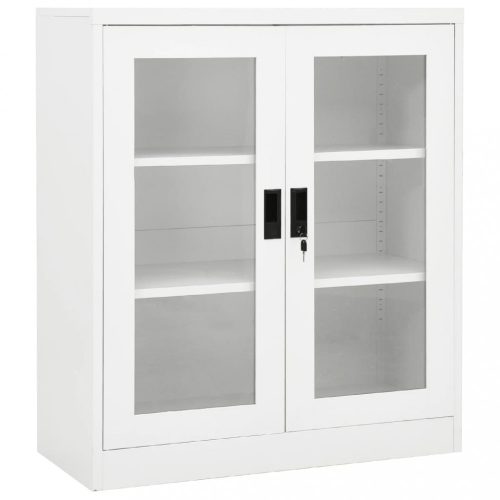 Fehér acél irodai szekrény 90 x 40 x 105 cm