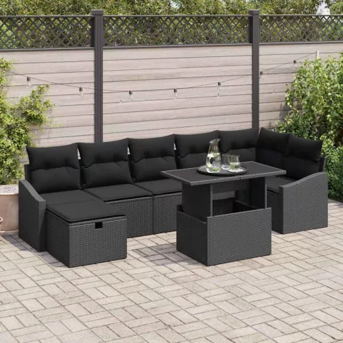 Kerti Kanapé Szett 8 db polirattan