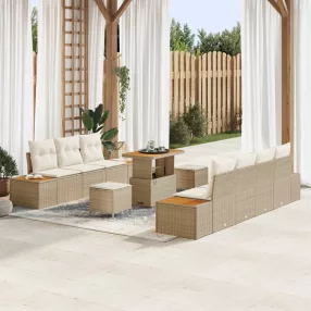   Kerti Kanapé Szett 10 db 9-Ülőhelyek száma Beige és krém