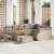 Kerti Kanapé Szett 12 pcs Beige és Világosszürke Poly Rattan