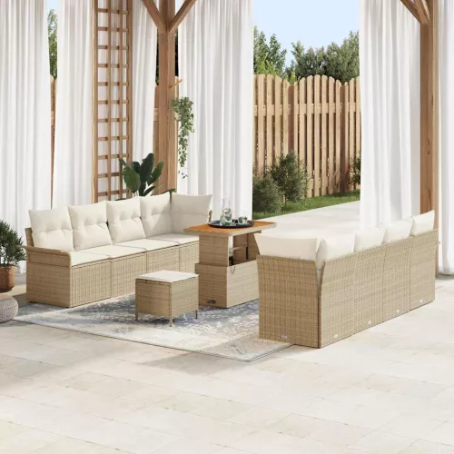 vidaXL Kerti Kanapé Szett párnával Beige és krém 90 x 55 x 71 cm