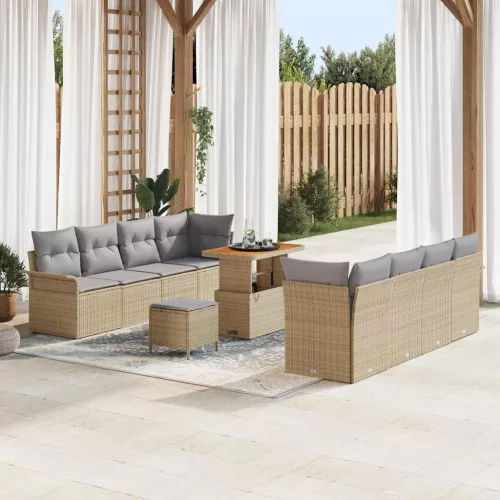 vidaXL Kerti Kanapé Szett Beige és Világosszürke 90 x 55 x 71 cm