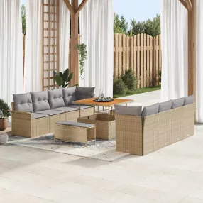   vidaXL Kerti Kanapé Szett Beige és Világosszürke 100 x 100 x 71 cm