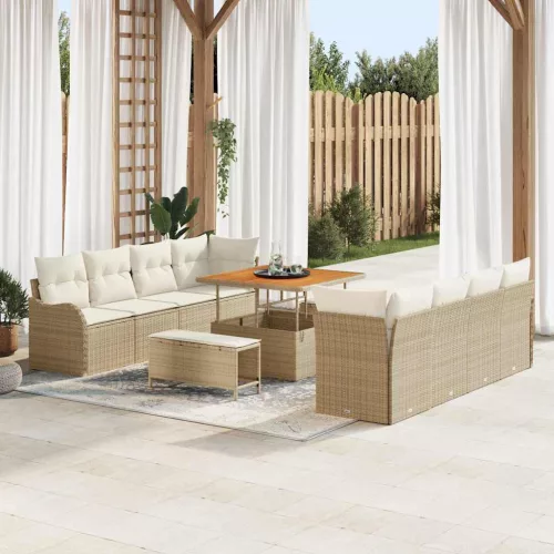 Kerti Kanapé Szett 11 db 10-Ülőhelyek száma Beige és krém