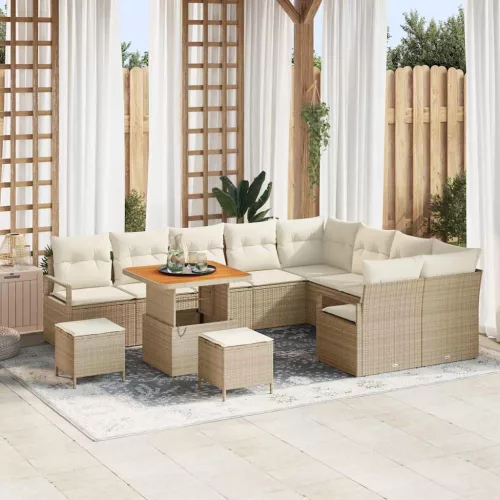 Kerti Kanapé Szett 12 db 11-Ülőhelyek száma Beige és krém