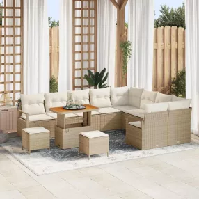   Kerti Kanapé Szett 12 db 11-Ülőhelyek száma Beige és krém