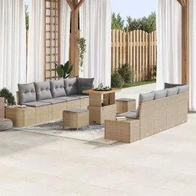   vidaXL Kerti Kanapé Szett párnával Bézs 90 x 55 x 71 cm Poli rattan