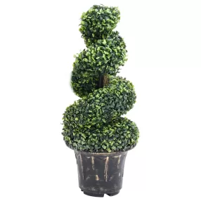 zöld spirálalakú cserepes műpuszpáng 89 cm