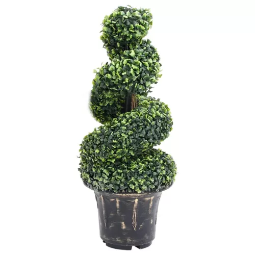 zöld spirálalakú cserepes műpuszpáng 89 cm