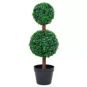 zöld gömbalakú cserepes műpuszpáng 60 cm