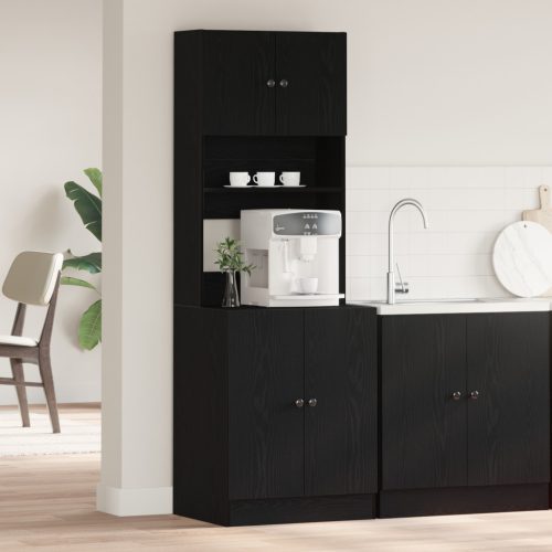vidaXL Konyhai Szekrény Fekete tölgy 60x50x180 cm Szerelt fa