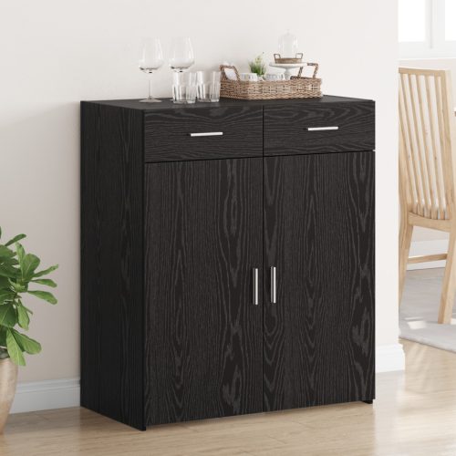 tárolószekrény fekete tölgy 80x42,5x93,5 cm szerelt fa