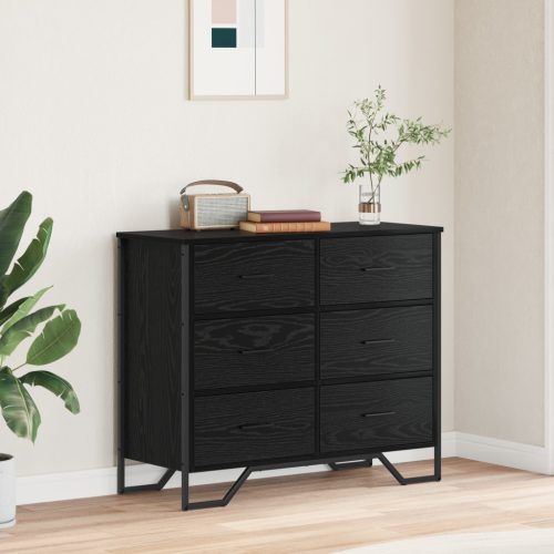 Éjjeliszekrény Fekete Tölgy 91x35.5x74.5 cm Szerelt Fa