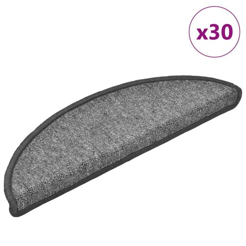 30 db sötétszürke lépcsőszőnyeg 56x17x3 cm