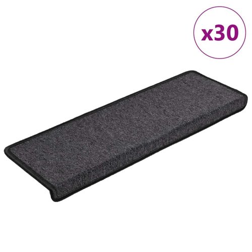 30 db antracitszürke lépcsőszőnyeg 65x21x4 cm