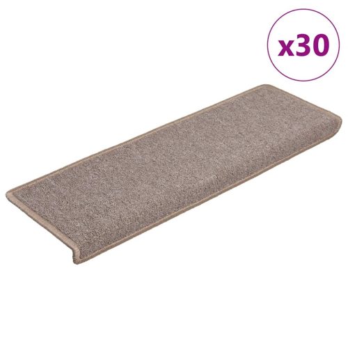 30 db világosbarna lépcsőszőnyeg 65x21x4 cm