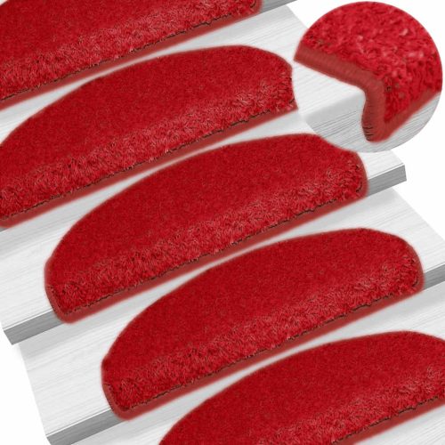 30 db piros, félkör alakú, nagy lépcsőszőnyeg 65 x 21 x 4 cm