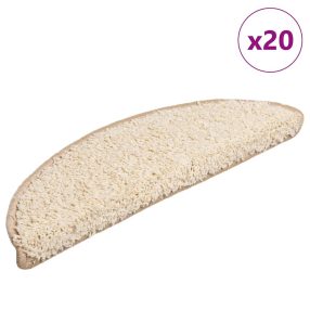   20 db krémszínű, félkör alakú lépcsőszőnyeg 56 x 17 x 3 cm