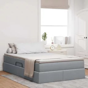   vidaXL Ágy tárolóval és matraccal matracmal Világosszürke 120 x 190 cm
