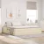 vidaXL Ágy tárolóval és matraccal Krém 200 x 200 cm Poliészter