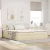 vidaXL Ágy tárolóval és matraccal matracmal Krém 200 x 200 cm Faanyag