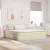 vidaXL Ágy tárolóval és matraccal matracmal Krém 160 x 200 cm Faanyag