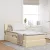 vidaXL Ágy tárolóval és matraccal matracmal Krém 90 x 200 cm Faanyag