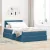 vidaXL Tárolós Ágy matracmal tárolóval Sötét kék 120 x 200 cm Bársony