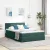 vidaXL Tárolós Ágy matracmal tárolóval Sötétzöld 140 x 190 cm Bársony